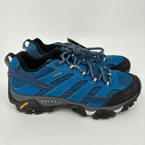 Merrell Sneakers Hiking Trail Shoes Womens Size 7 Mykons Blue Moab 2 Lace Up - Picture 2 of 10